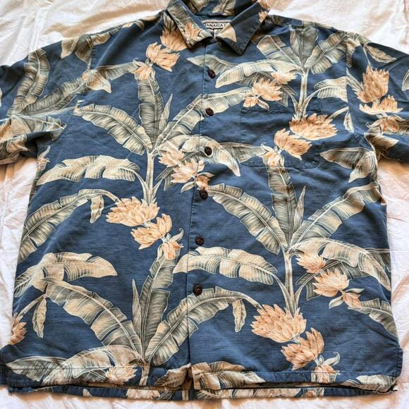 Jamaica Jaxx Vintage hawaiian silk button up shirt MD relaxed coastal resort - Picture 3 of 8